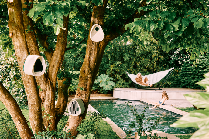 essential bird feeder 18cm grigio fibroso